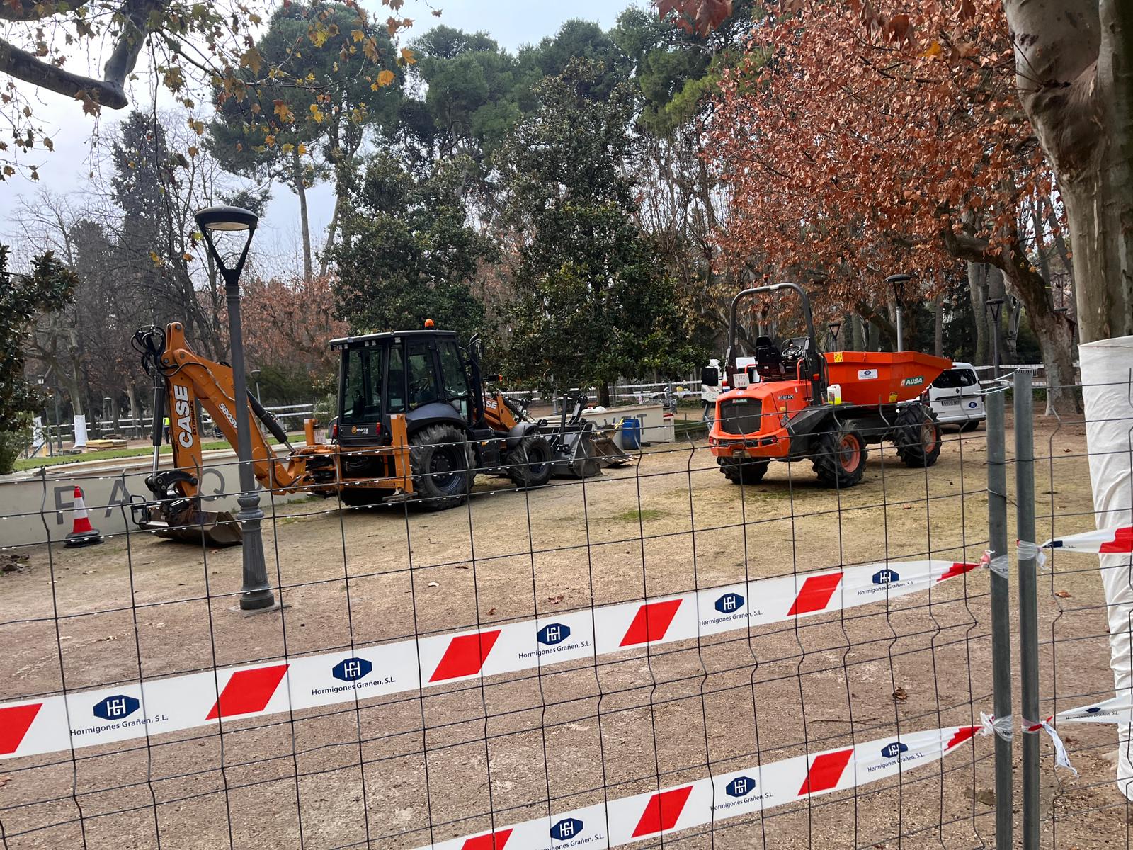 Han comenzado las obras en los viales centrales del Parque Miguel Servet