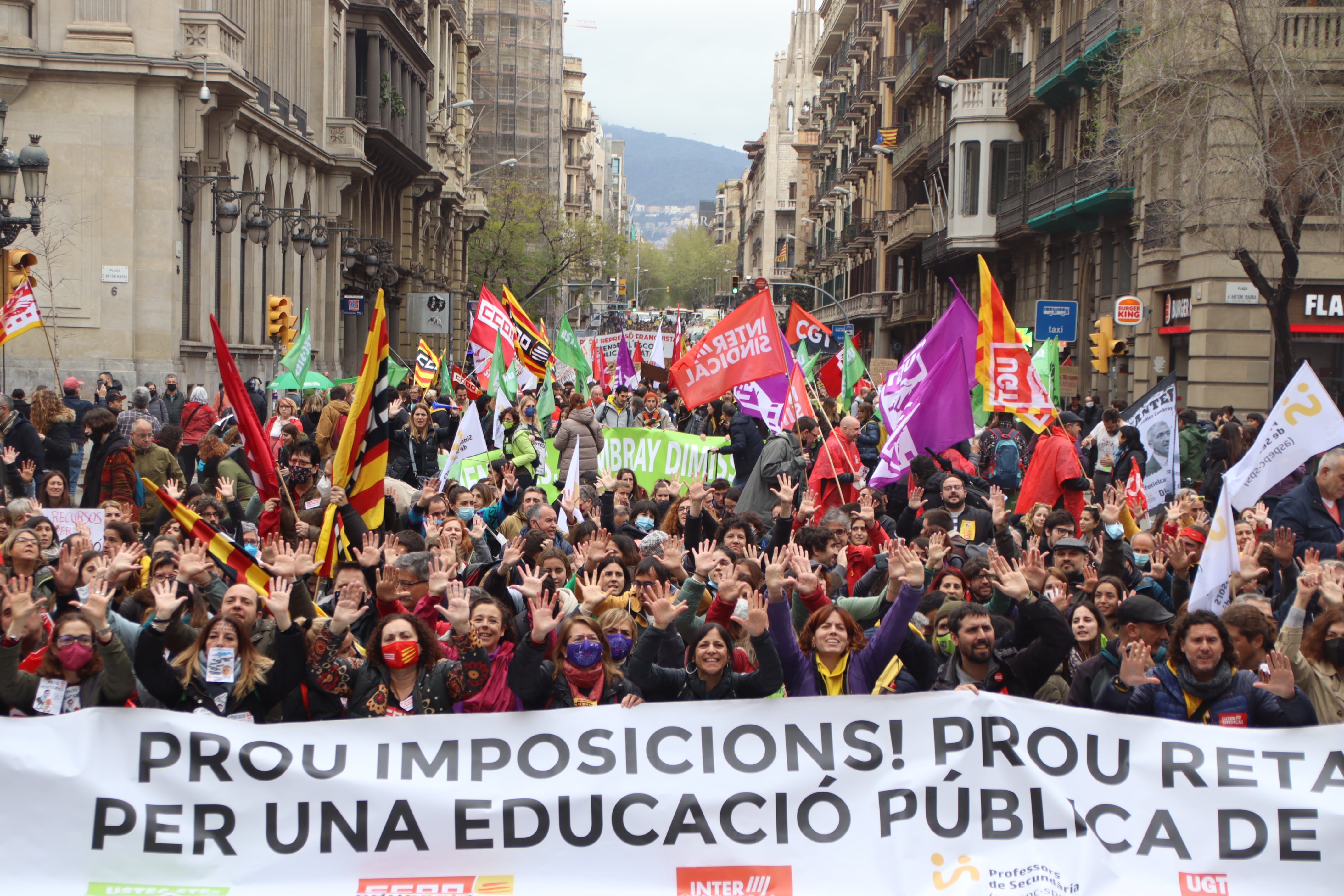 Manifestació de professorat a l&#039;última tanda de vagues