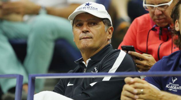 Toni Nadal, durante el la final del torneo