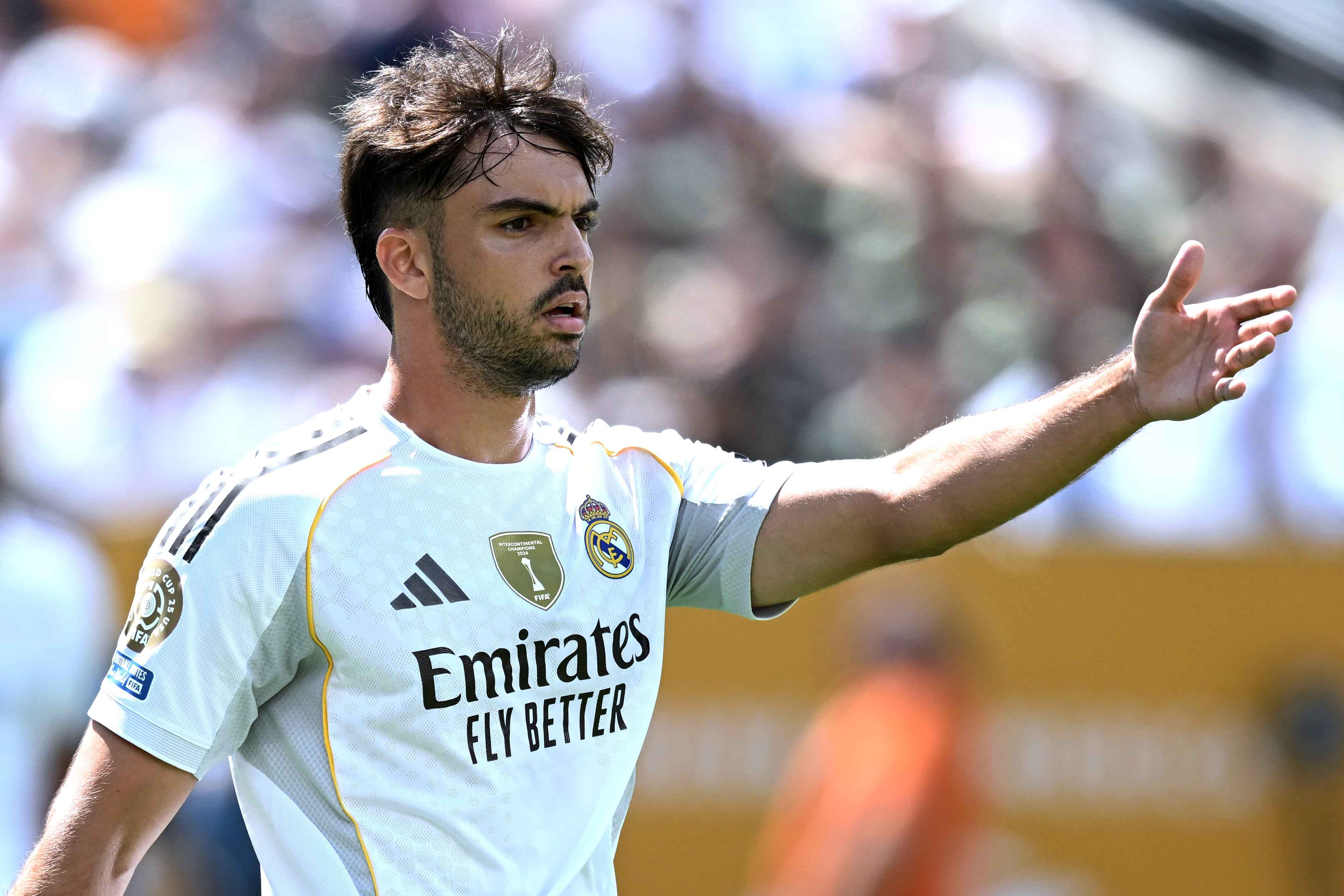 Raúl Asencio, durante el partido entre Real Madrid y PSG