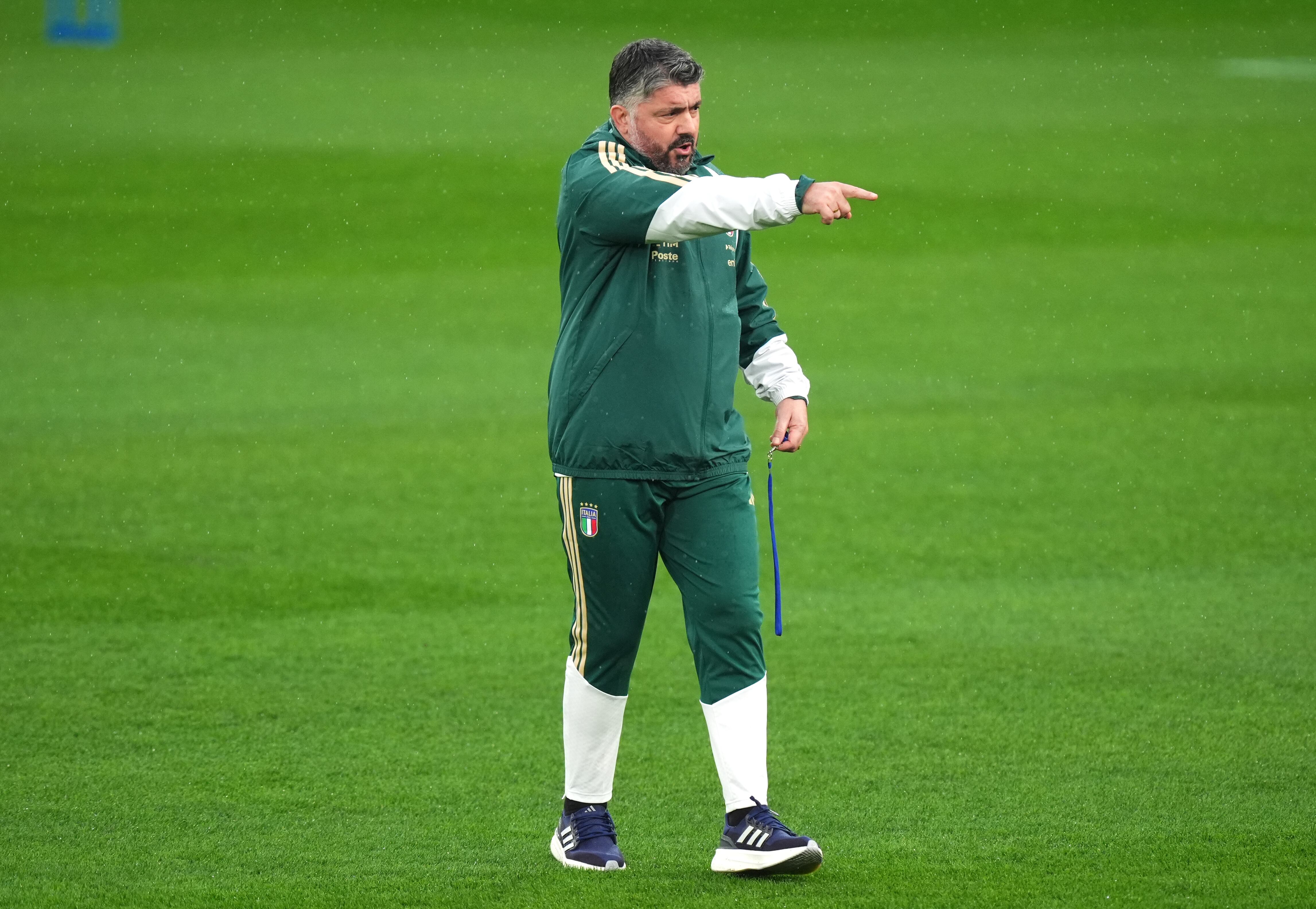Gennaro Gattuso durante el entrenamiento previo al duelo contra Irlanda del Norte