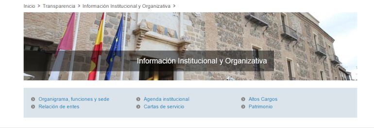 Una imagen del Portal de la Transparencia de Castilla-La Mancha