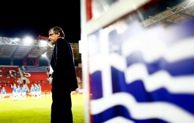 El seleccionador Fernando Santos, durante un partido de Grecia