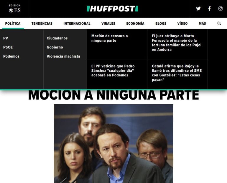 La nueva imagen de la portada de &#039;El HuffPost&#039;