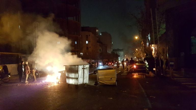 Protestas en Teherán (Irán) el pasado 30 de diciembre de 2017.