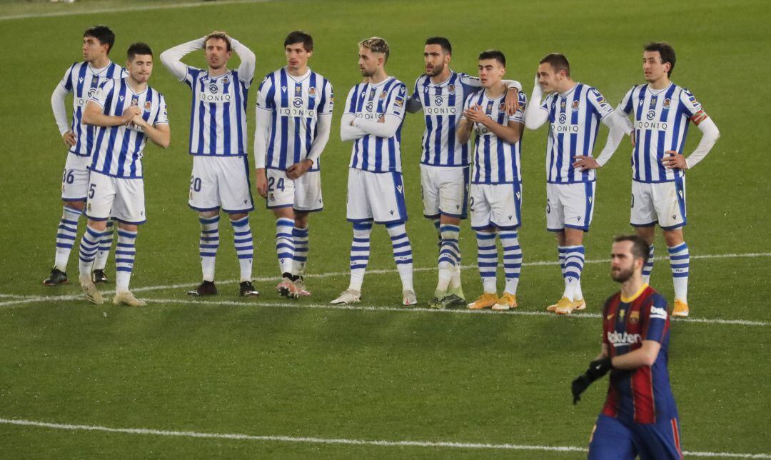 Los jugadores de la Real ya veían que se escapaba la final