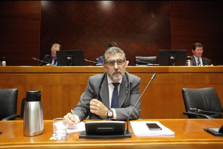 José Antonio Mayoral, rector de la Universidad de Zaragoza, durante su comparecencia en las Cortes de Aragón 