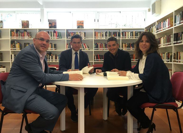 Los cuatro concejales de Ciudadanos en Granada este viernes en la Biblioteca de las Palomas