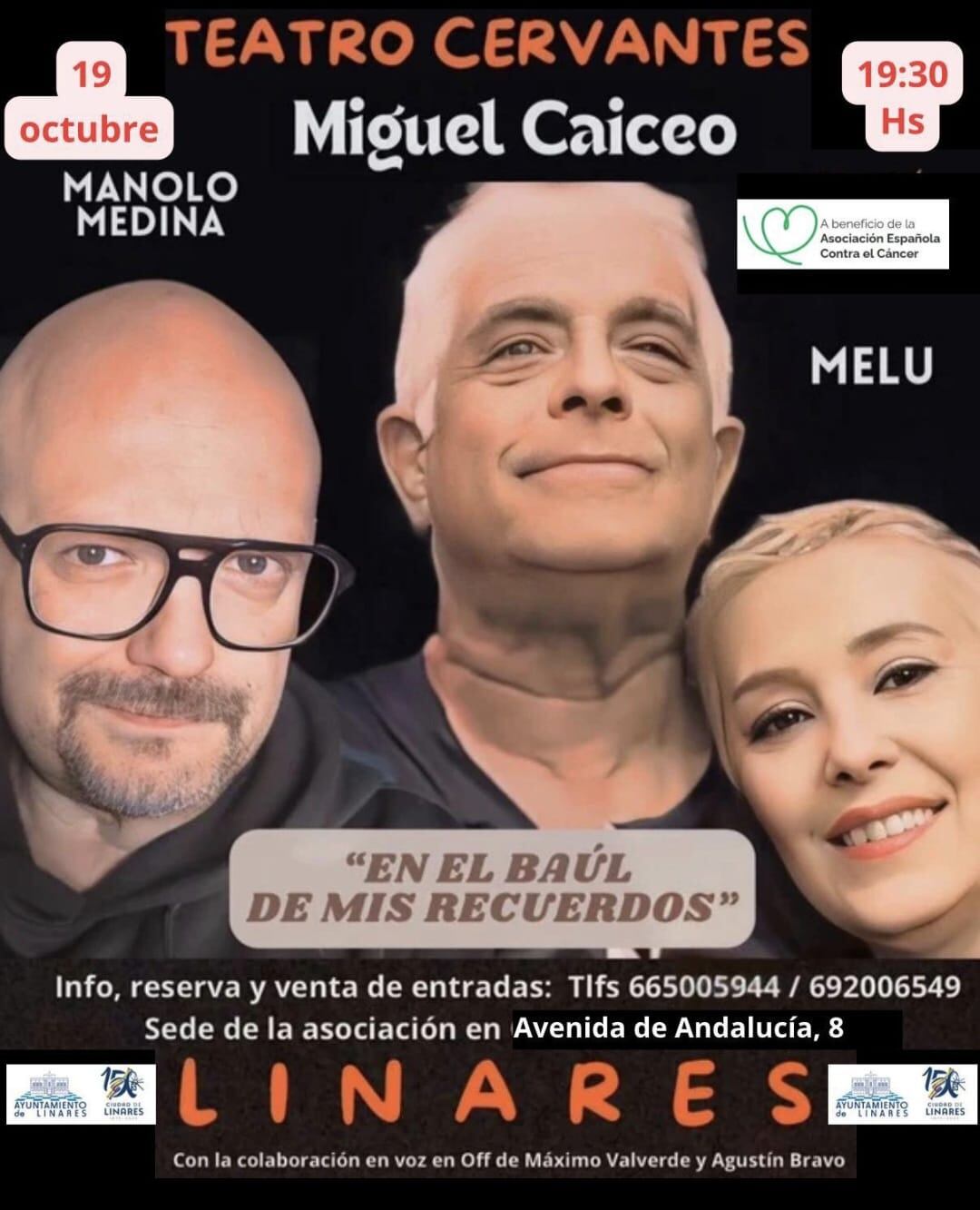 Cartel de la obra de teatro a beneficio de la AECC de Linares