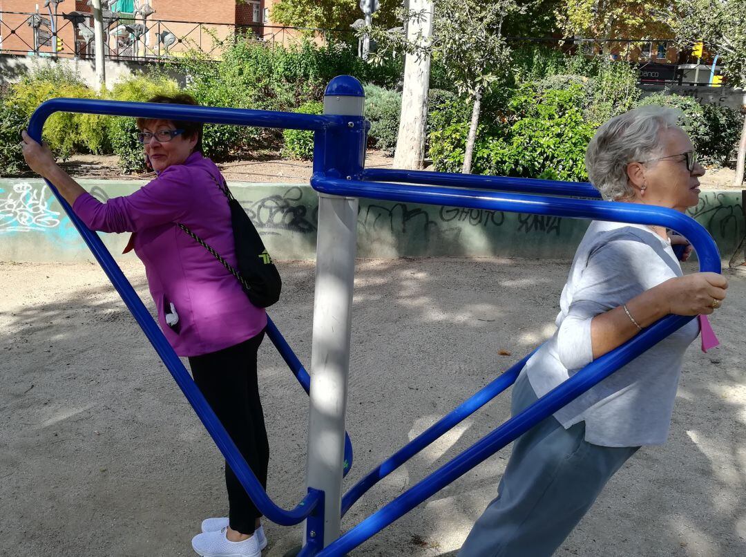 Los mayores realizaban sesiones semanales en el parque biosaludable de San Esteban de Fuenlabrada.