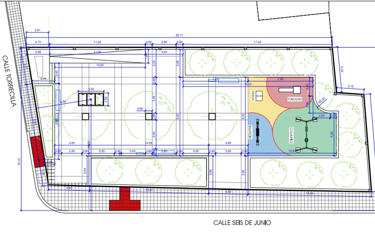 Imagen de la zona de actuación de la futura plaza pública de la Calle Seis de Junio de Valdepeñas (Ciudad Real)