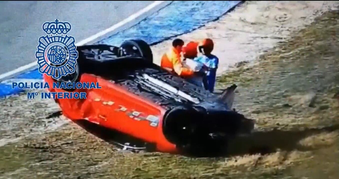 Vehículo volcado en el Circuito de Madrid Jarama-Race