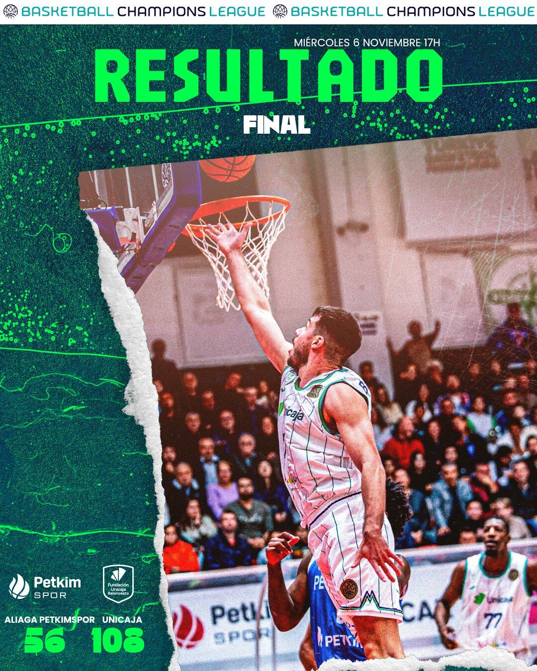 El Unicaja logró una abultada victoria en Turquía ante el Aliaga en la BCL