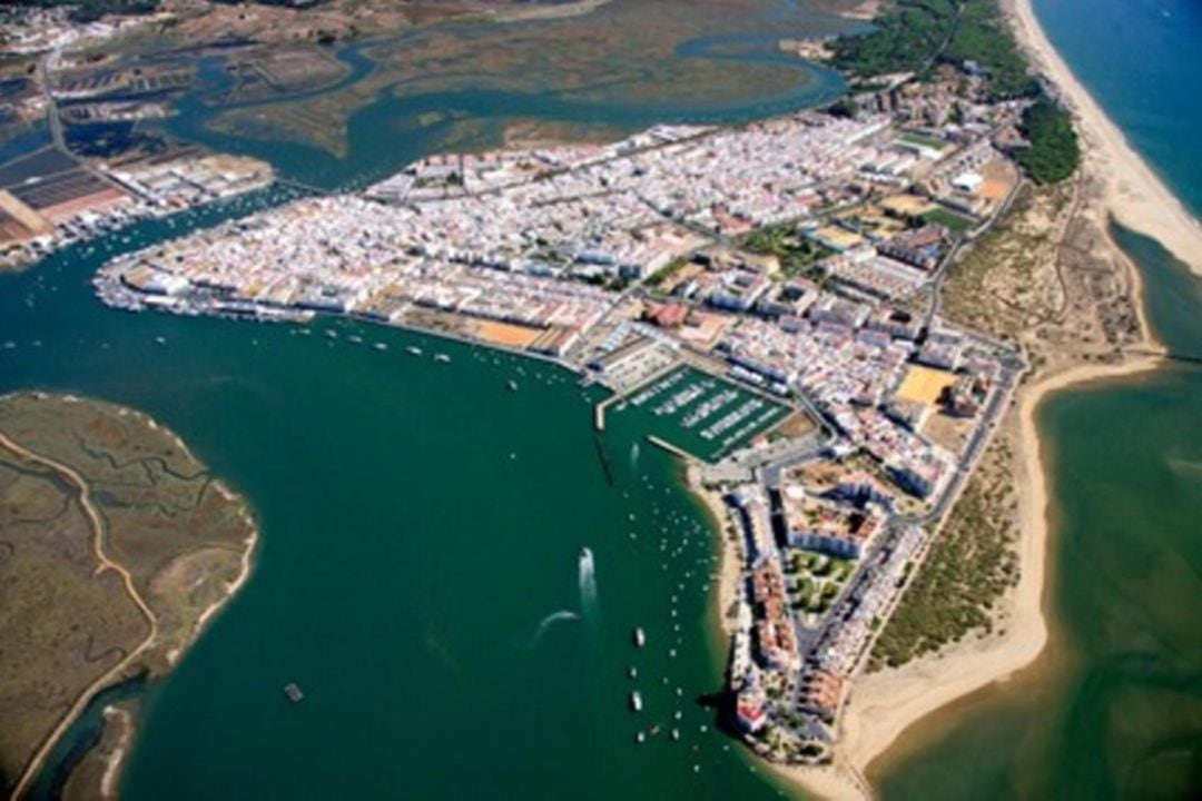 Vista aérea del puerto de Isla Cristina