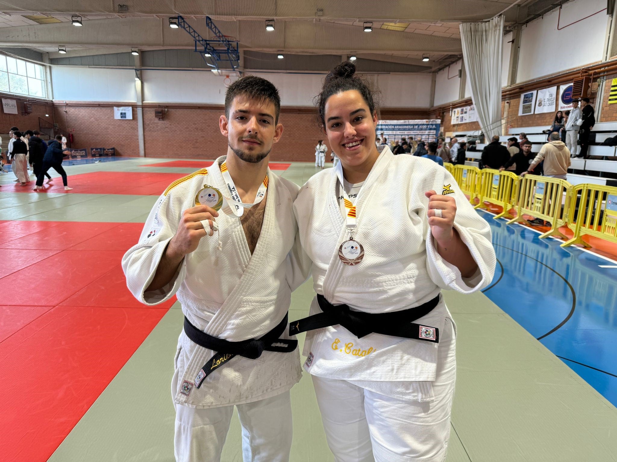 Lorien Jiménez y Elena Catalán del Club Judo Ibón Huesca