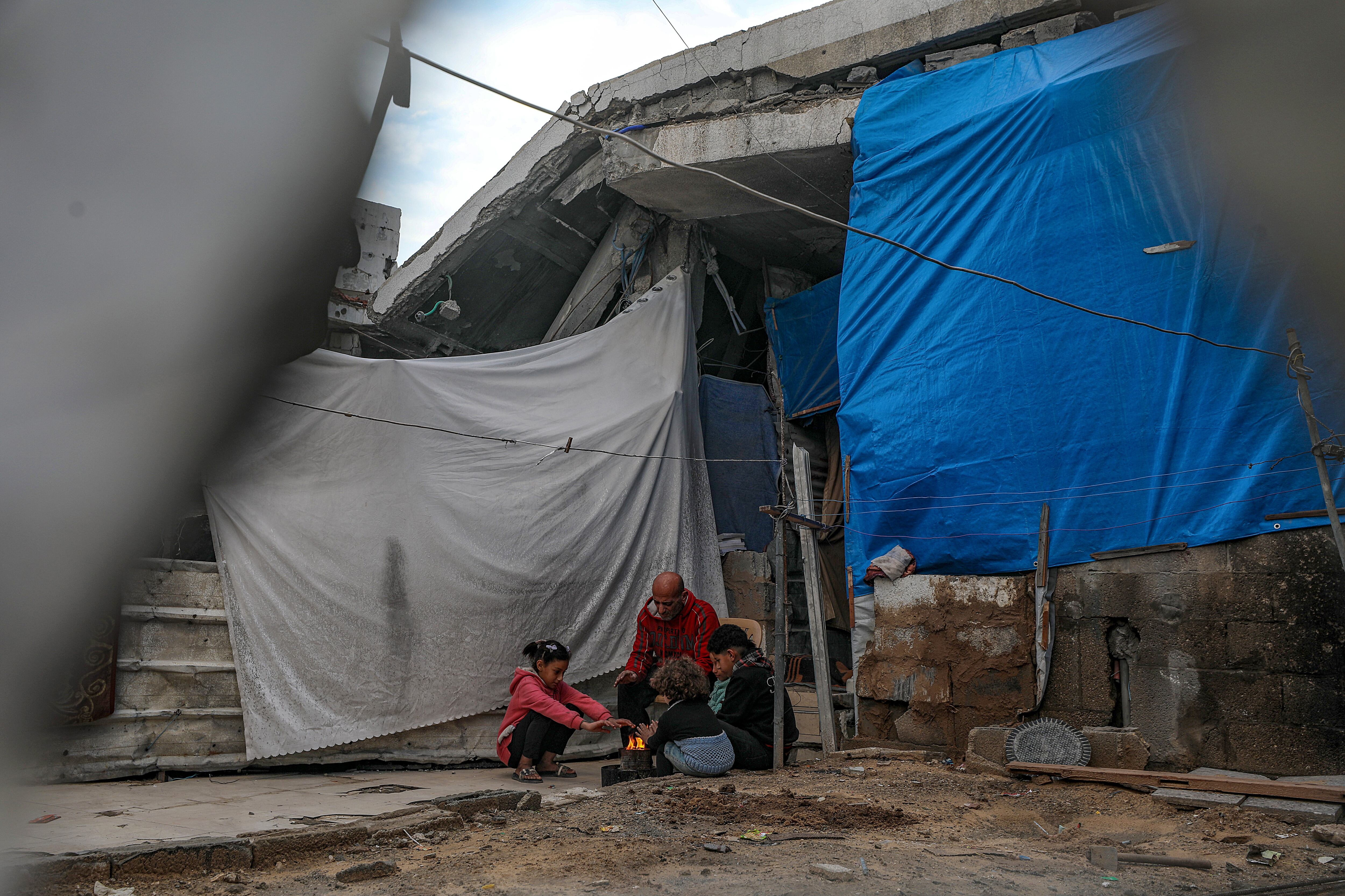 Una familia en Ciudad de Gaza