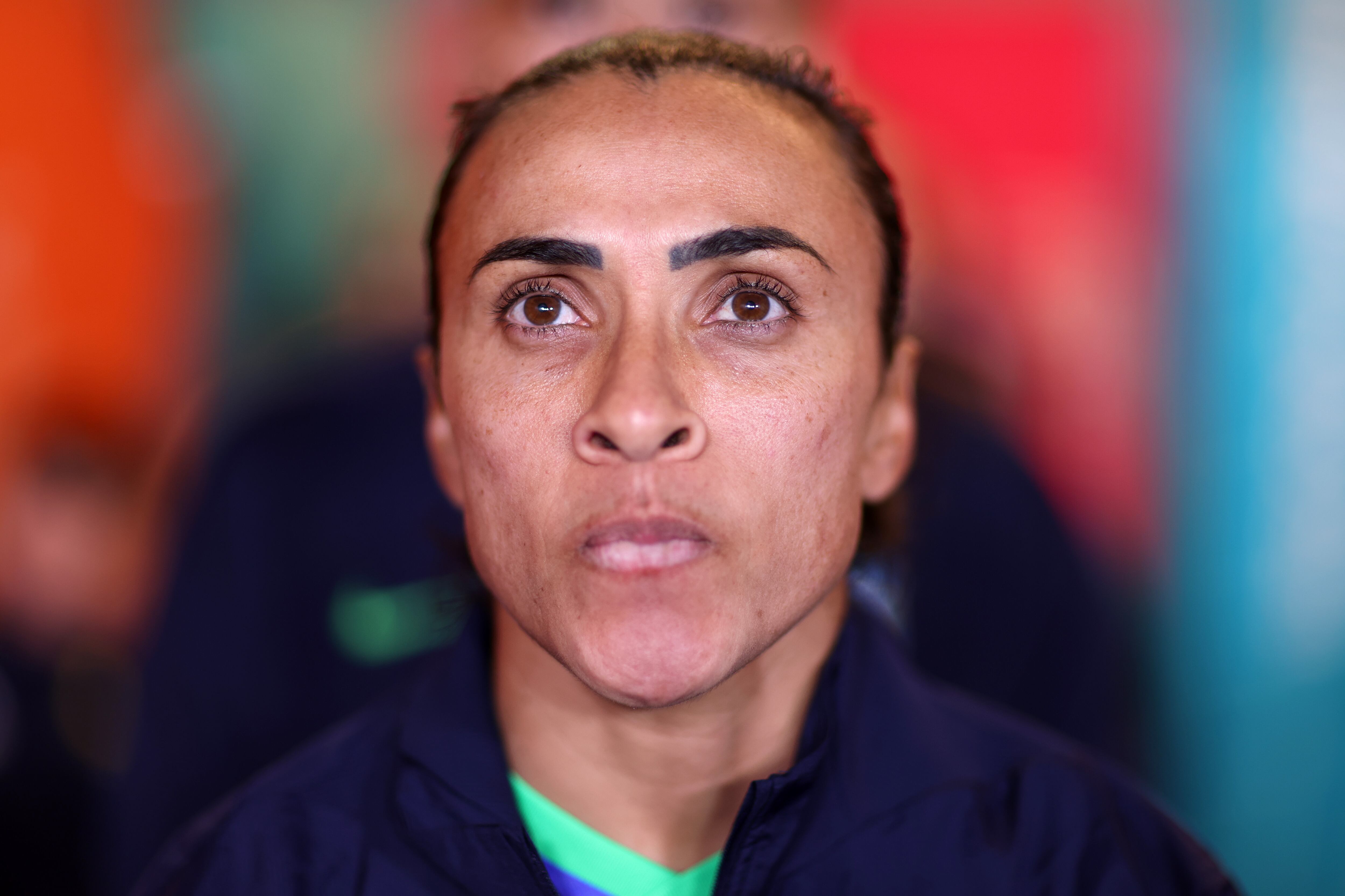 Marta Vieira, en el túnel de vestuarios, antes del partido contra Jamaica