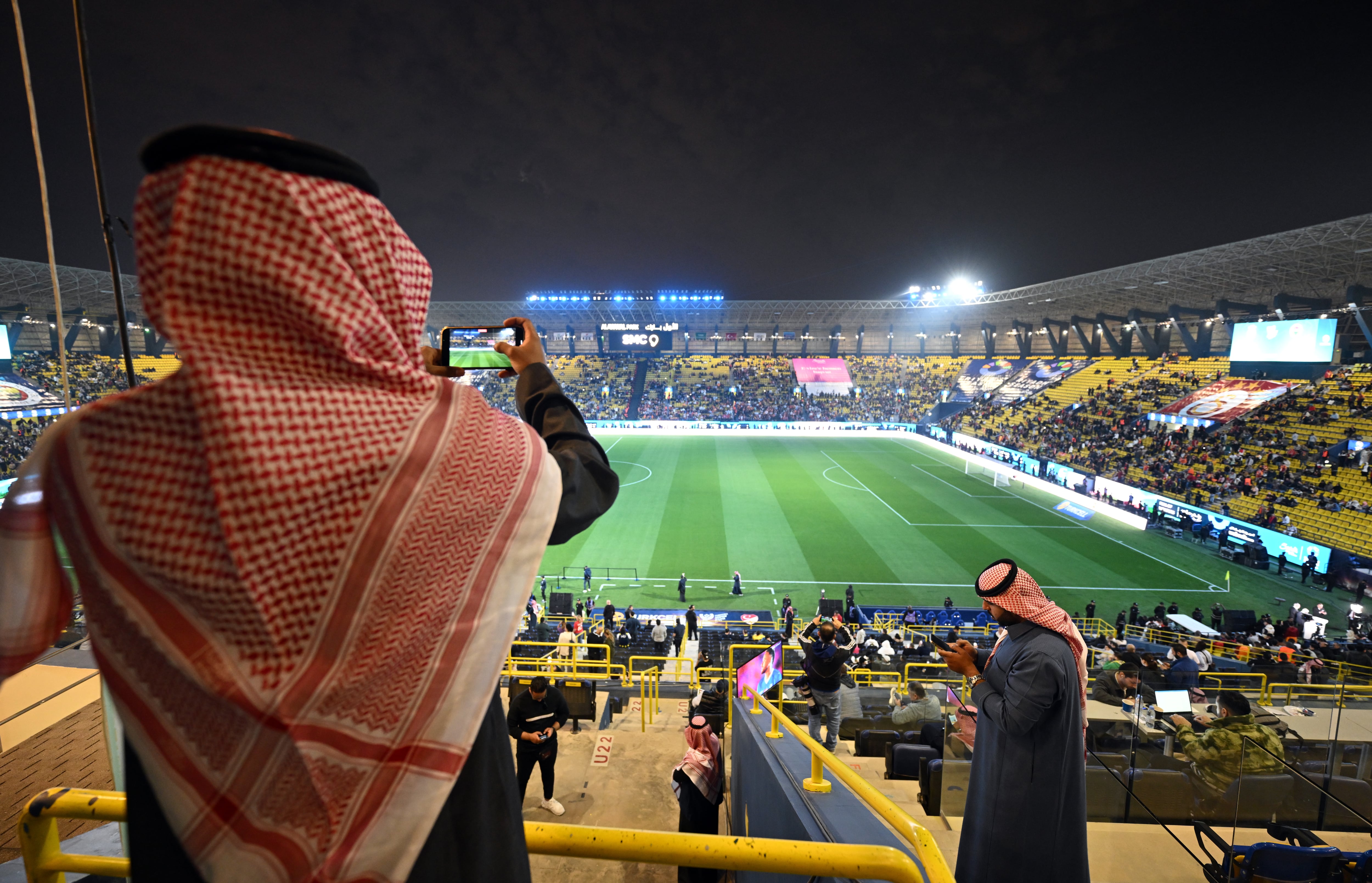 Vista general del KSU Stadium de Riad durante el Fenerbahce-Galatasaray de la Supercopa de Turquía. (Ali Atmaca/Anadolu via Getty Images)