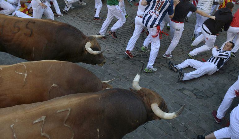 Imagenes del cuarto encierro de San Fermín 2015.