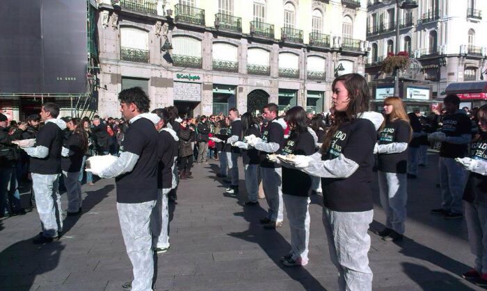 Activistas de Igualdad Animal en la Puerta del Sol