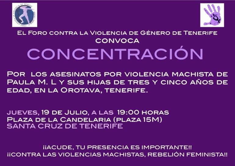 Convocatoria de la concentración contra la violencia machista