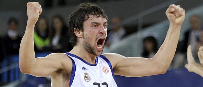 Sergio Llull celebra una victoria de su equipo