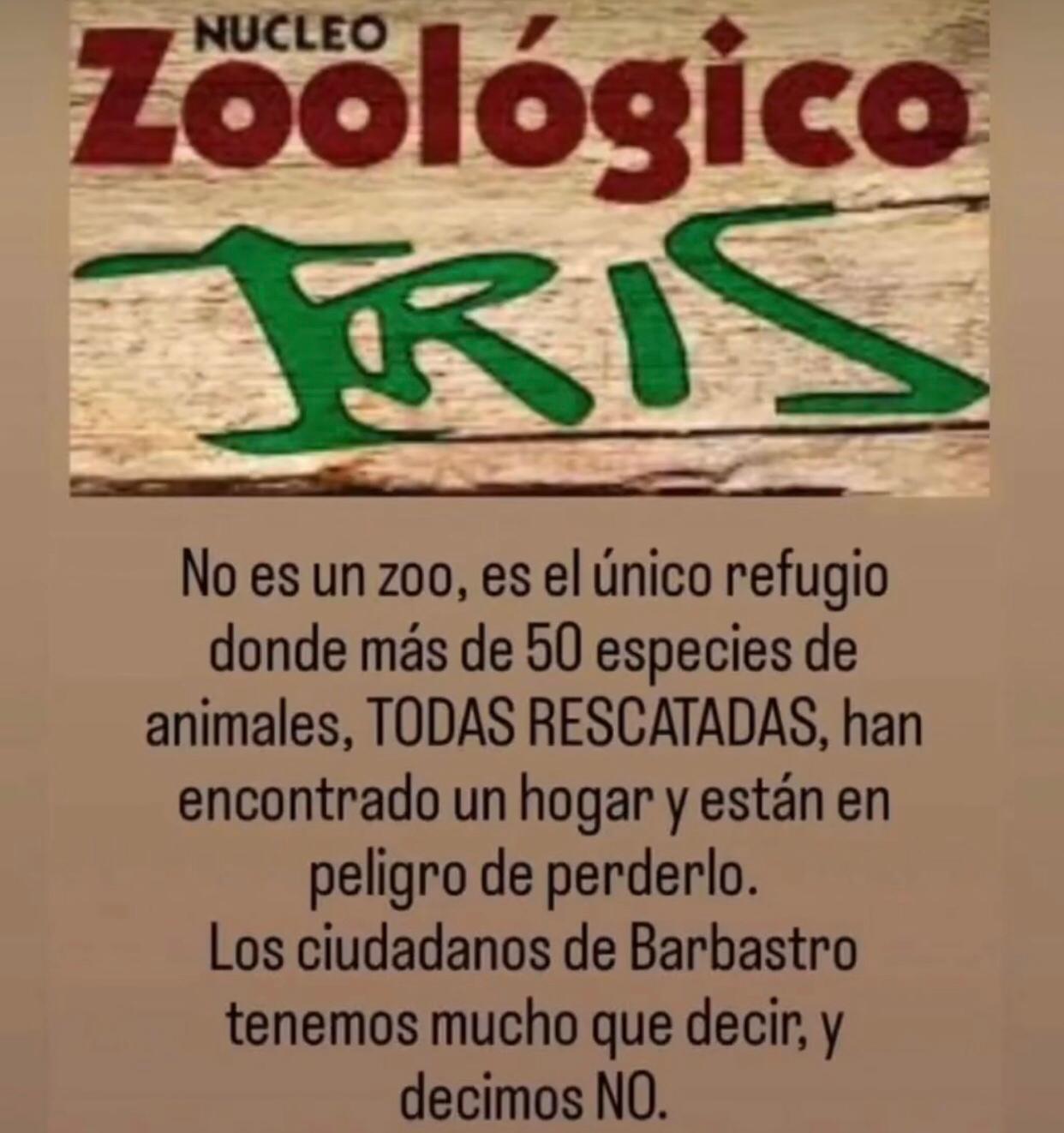 La barbastrenses apoyan al núcleo zoológico Iris