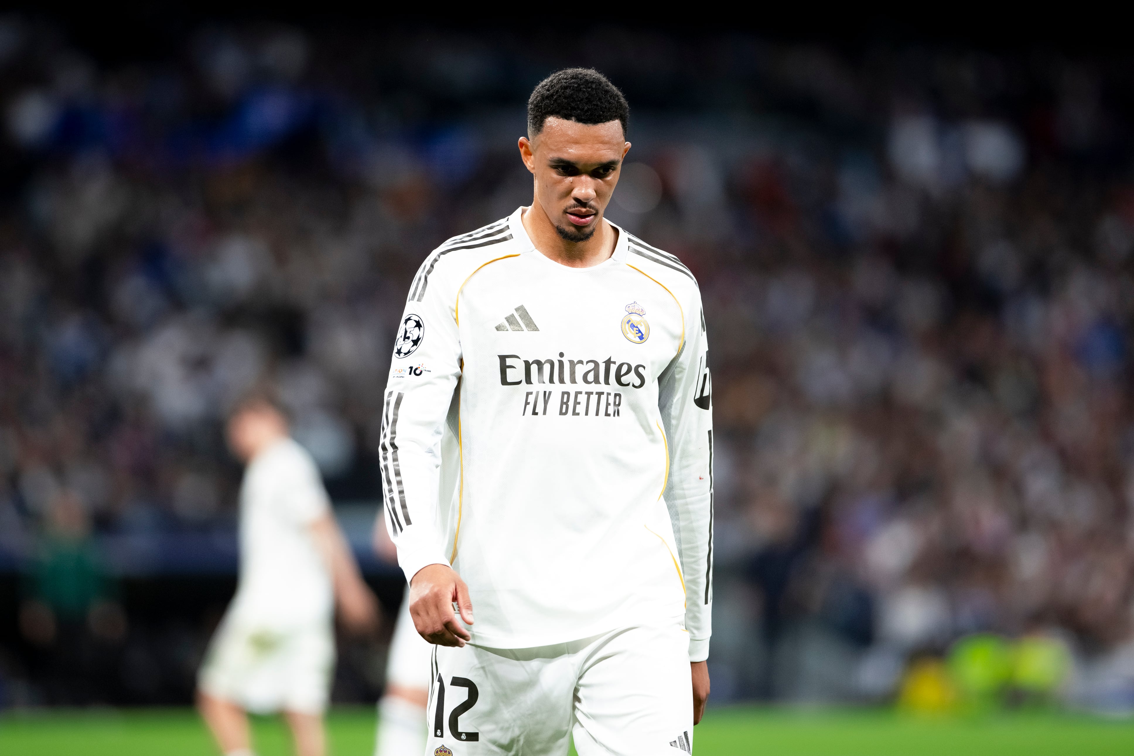 Trent Alexander-Arnold en el partido de ida de los cuartos de final de la Champions League entre el Real Madrid y el Bayern Munich