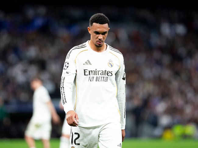 Trent Alexander-Arnold en el partido de ida de los cuartos de final de la Champions League entre el Real Madrid y el Bayern Munich