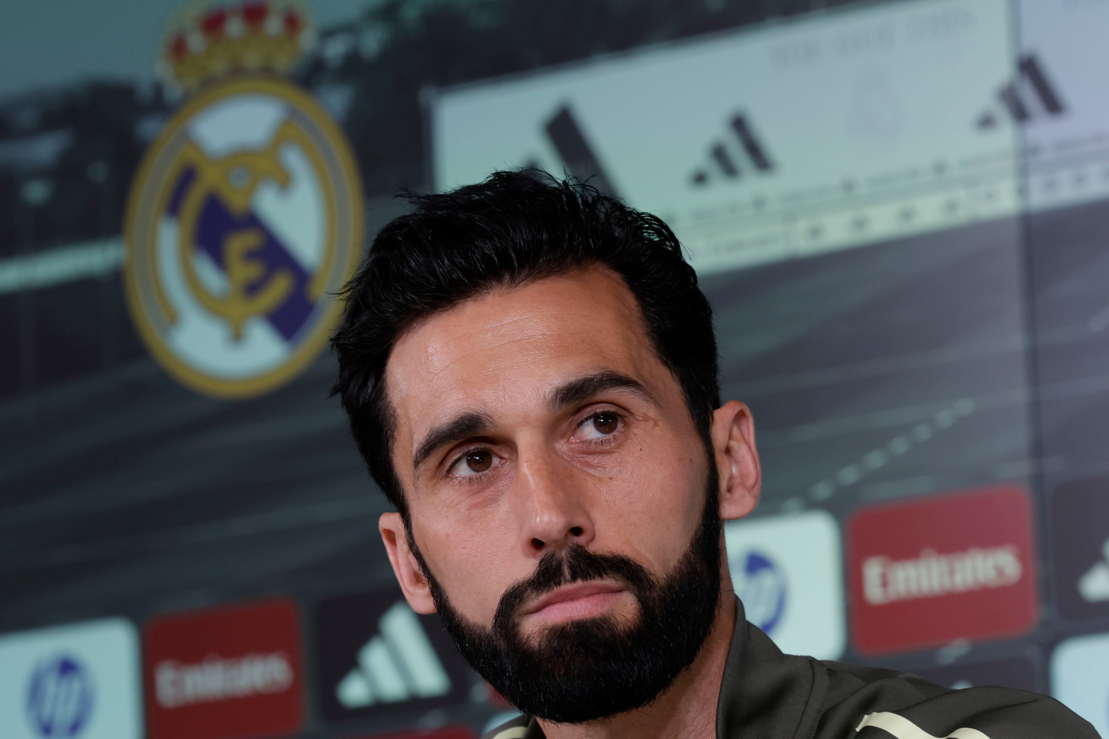 Imagen de archivo de Álvaro Arbeloa, entrenador del Real Madrid, en sala de prensa