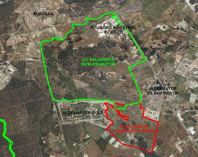 Ubicación de la macrourbanización de 5.000 viviendas proyectada en Aldeamayor de San Martín