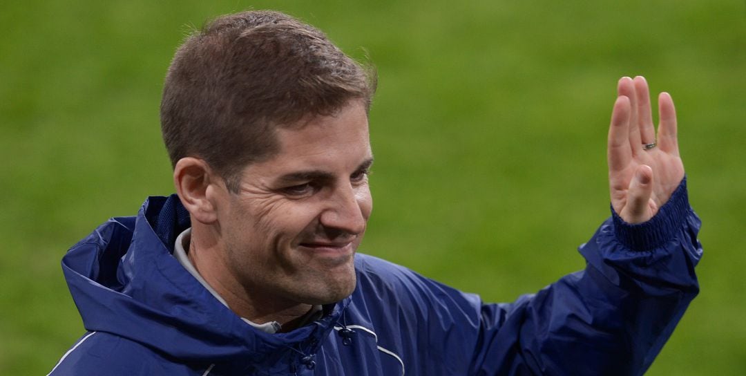 Robert Moreno, durante un entrenamiento con la Selección