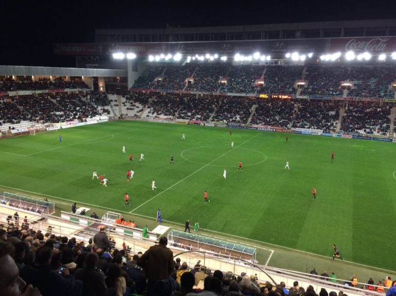 Estadio El Arcángel en el partido ante el Mallorca