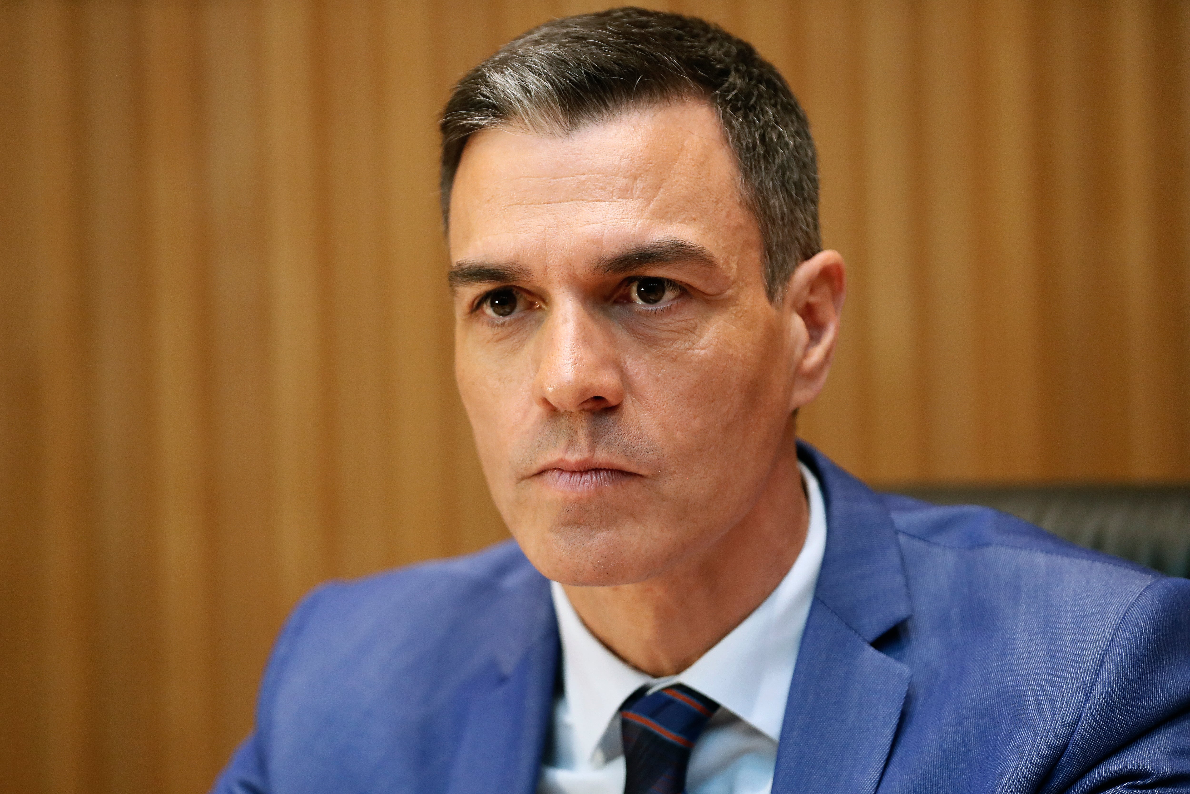 El presidente del Gobierno, Pedro Sánchez, durante la reunión que ha mantenido con diputados y senadores socialistas esta semana