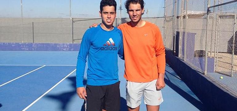 Jaume Munar, tras un entreno con Rafa Nadal en Manacor