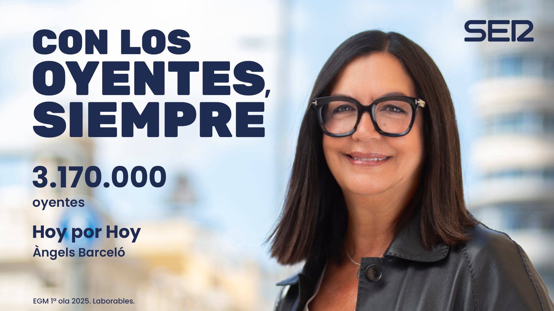 Àngels Barceló al frente de Hoy por Hoy  crece y mantiene su liderazgo indiscutible con una audiencia de 3.170.000 oyentes diarios.