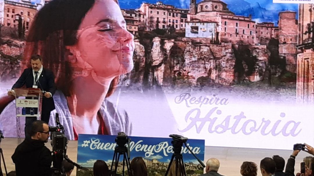 Momento de la presentación de la campaña &#039;Cuenca, ven y respira&#039; en Fitur 2020.