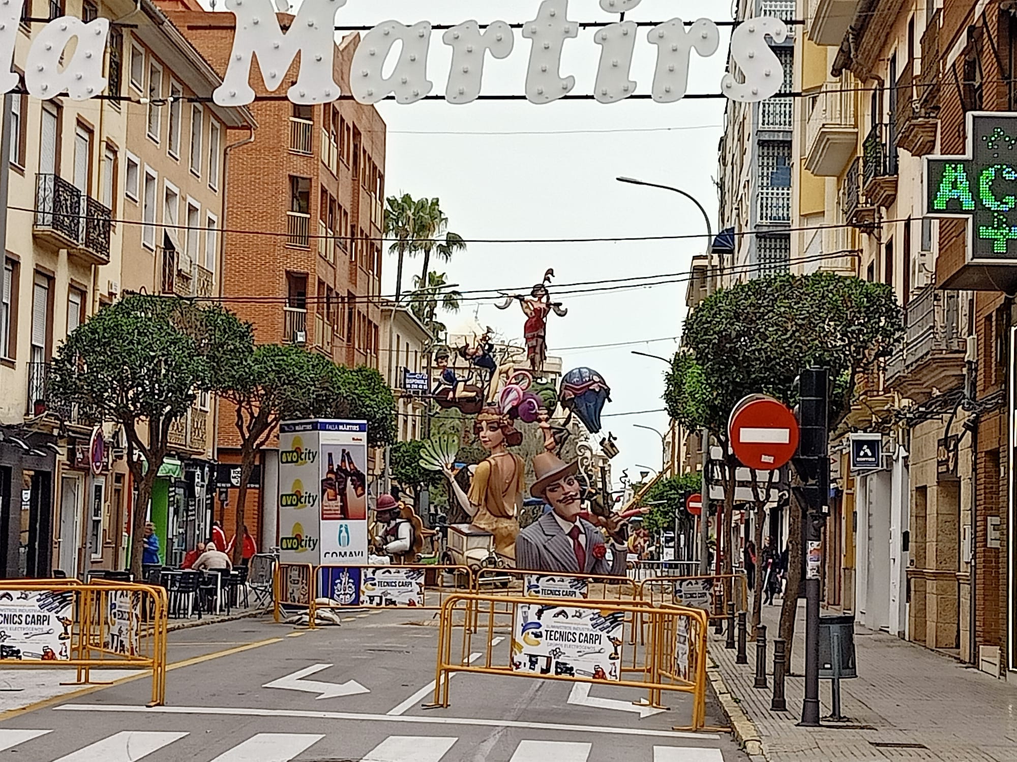 Monumento de la falla Màrtirs en Gandia en 2022.