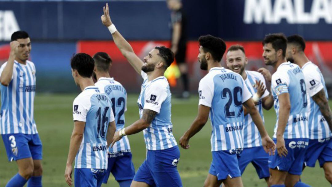Los jugadores del Málaga