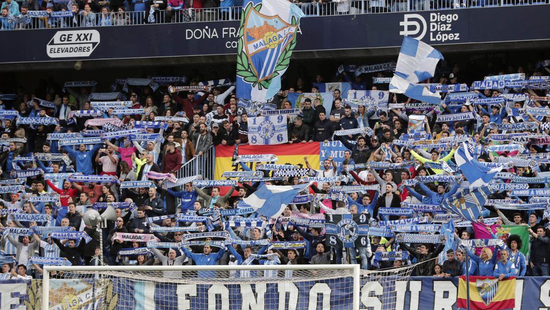 Los aficionados del Málaga