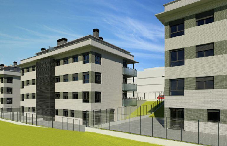 Infografía de bloques de vivienda en Oinaurre.