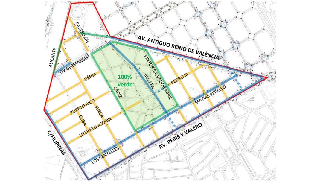 Nueva distribución de zonas de aparcamiento en el barrio de Russafa