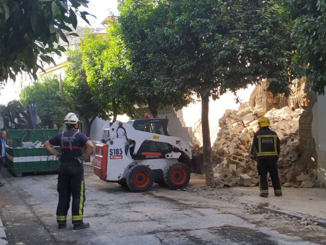 Calle San Fernando, durante las obras en el muro