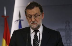 El presidente en funciones, Mariano Rajoy, durante la rueda de prensa en la que anunció declinaba ser candidato a la investidura