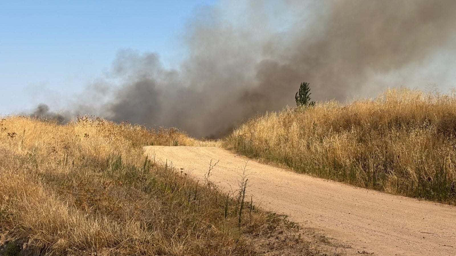 Imagen del incendio forestal producido el pasado sábado en el término municipal de Fuensalida