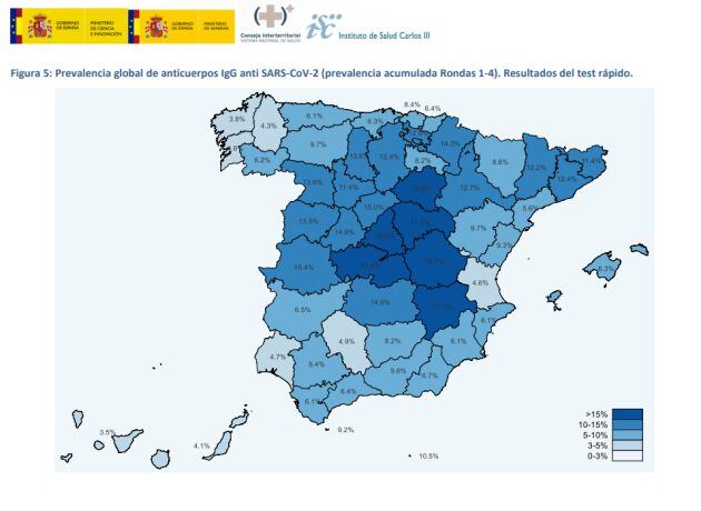 Mapa de prevalencia global de anticuerpos