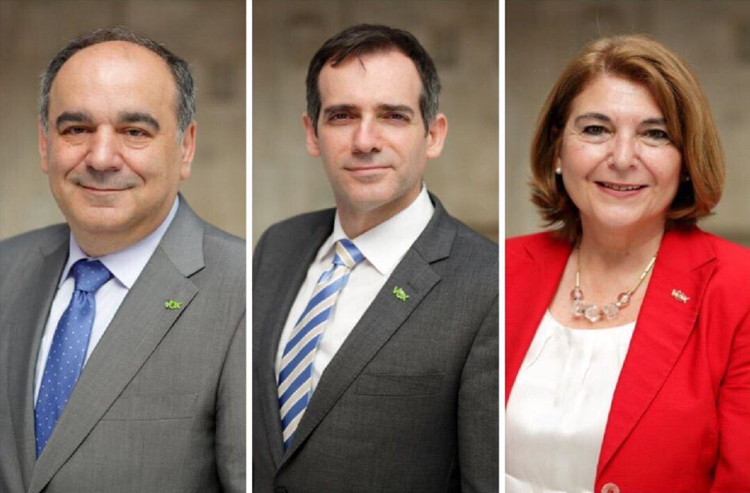 Francisco Carrera, Juan José Liarte y Mabel Campuzano