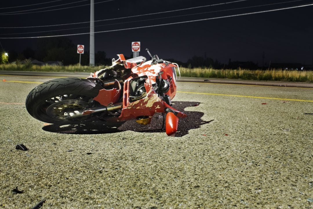 Imagen de un accidente de moto