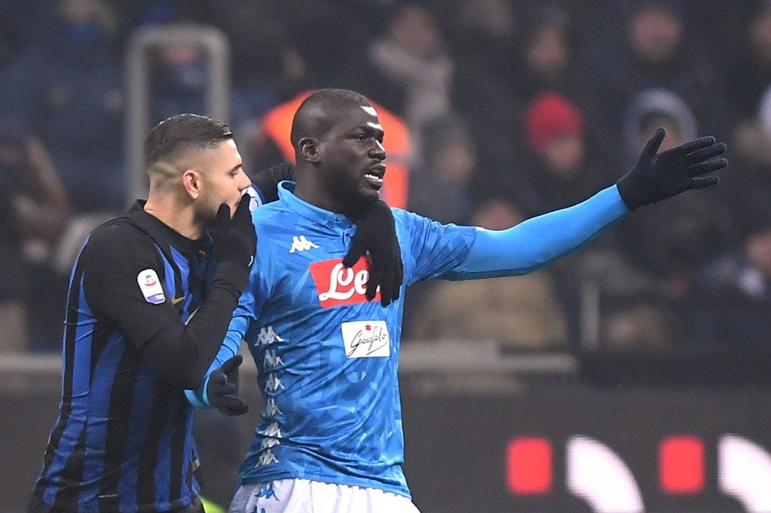 Koulibaly junto a Icardi en el partido en Milán del 26 de diciembre