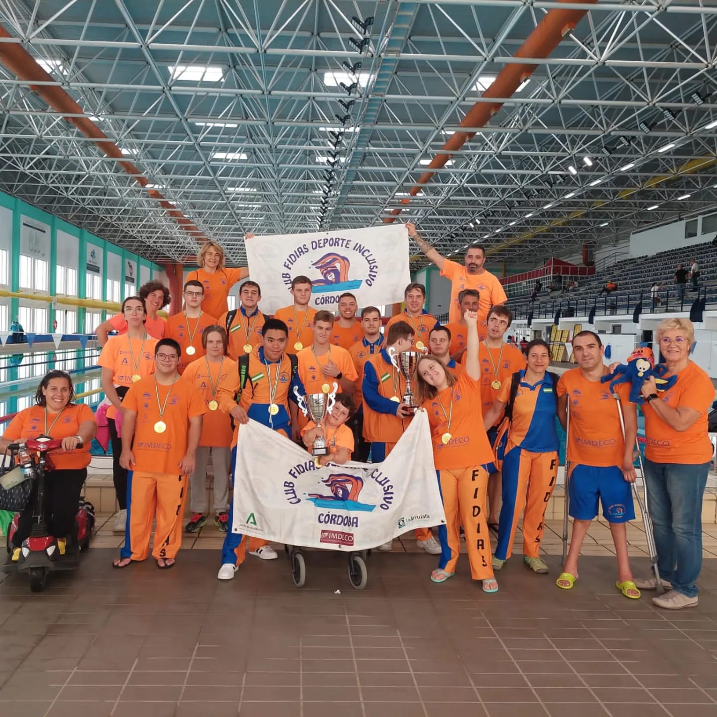 Club Fidias Córdoba, campeones de Andalucía de natación adaptada.